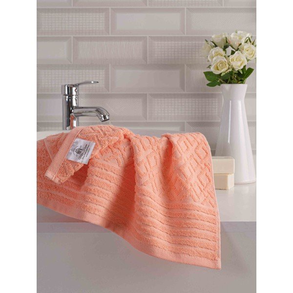 Оранжеви памучни хавлии и кърпи за баня в комплект от 2 бр. от тери Diamond – Mila Home-image-2