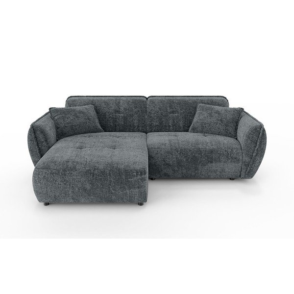 Тъмносив шенилов ъглов диван (ляв ъгъл) Nelia – Ropez