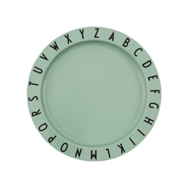 Зелена детска десертна чиния, ø 20 cm Eat & Learn - Design Letters
