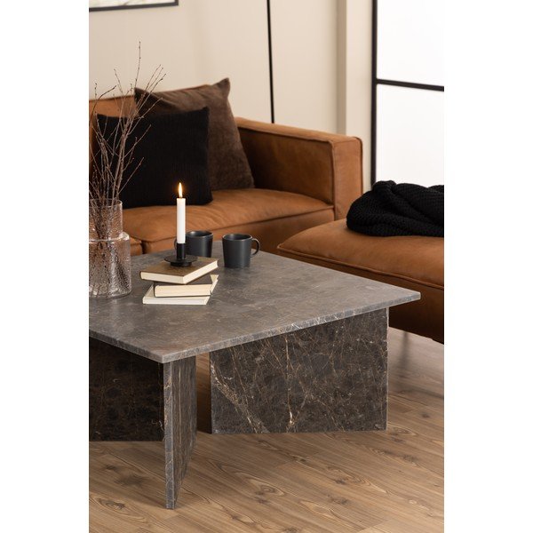 Черна мраморна масичка за кафе 90x90 cm Vega – Actona-image-1