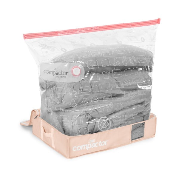 Вакуумни пластмасови кутии за съхранение под леглото в комплект 3 бр. 65x45x15,5 cm Pink Edition – Compactor-image-2