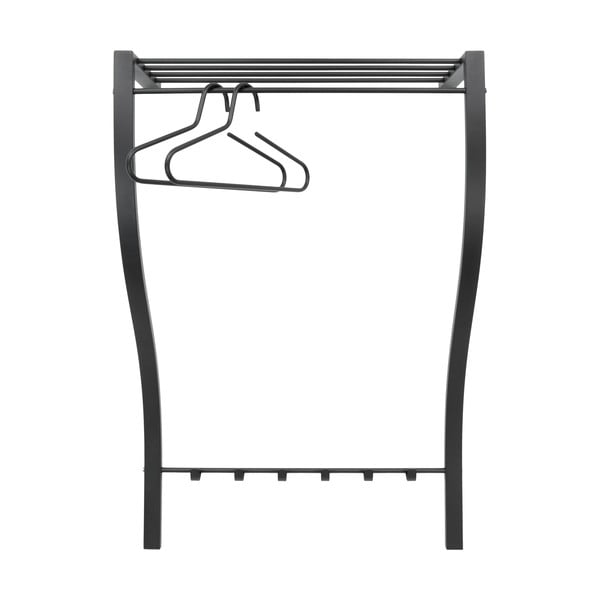 Черна метална стенна закачалка с рафт 75 cm Carve – Spinder Design-image-2