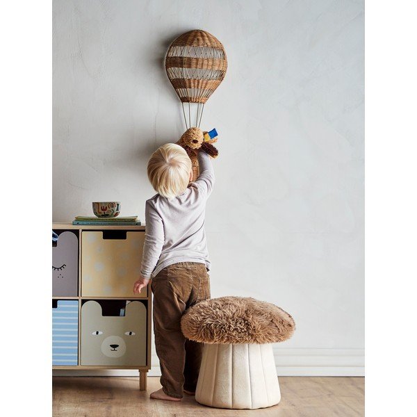 Кафяв/в естествен цвят детски пуф Bertil – Bloomingville Mini-image-3