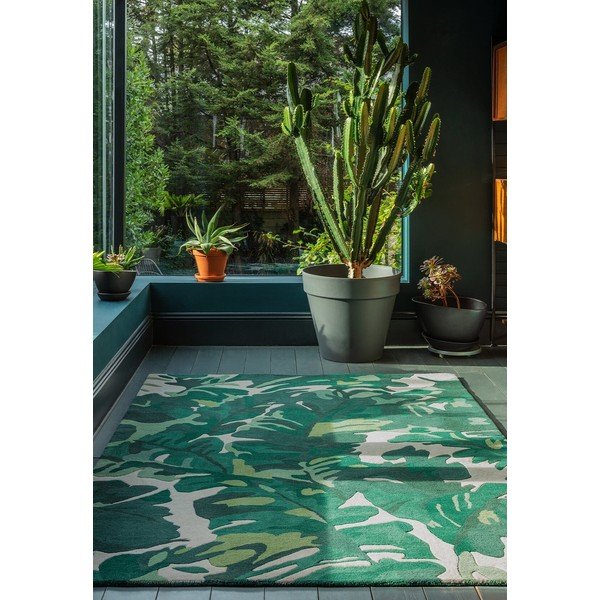 Тъмнозелен ръчно изработен вълнен килим 120x170 cm Matrix – Asiatic Carpets-image-1