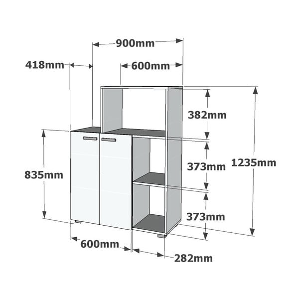 Бял кухненски шкаф Perfecto - Woody Fashion-image-2