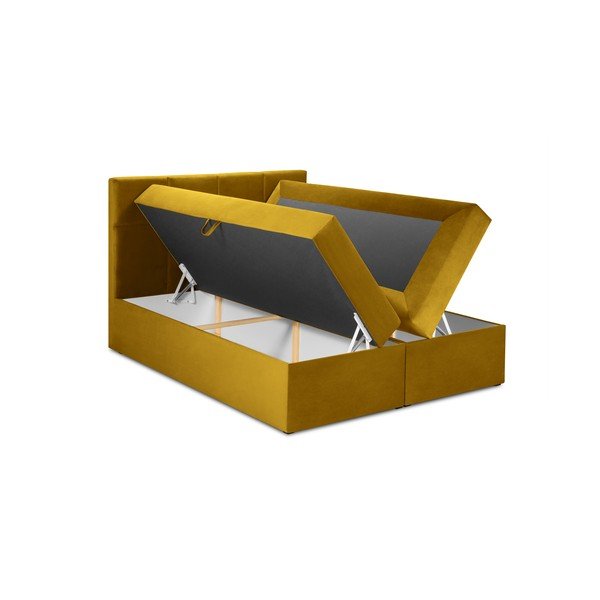 Кадифено двойно легло в горчично жълто Мимикрия, 180 x 200 cm - Mazzini Beds-image-4