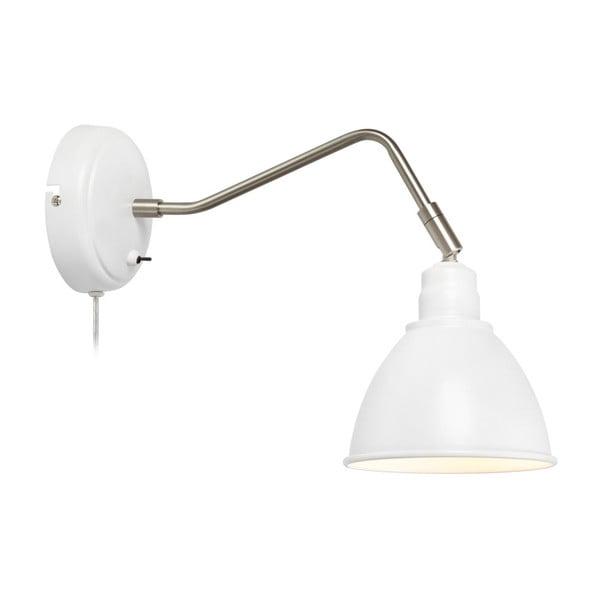 Бяла стенна лампа със сребърни детайли Coast - Markslöjd