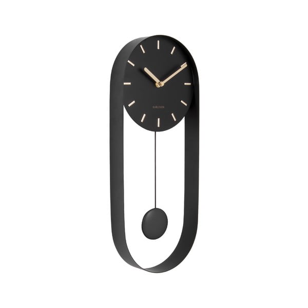 Черен стенен часовник с махало Charm Pendulum - Karlsson
