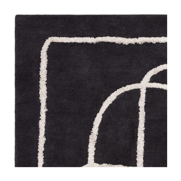 Черен ръчно изработен вълнен килим 160x230 cm Matrix – Asiatic Carpets-image-2
