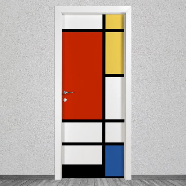 Стикер за врата Mondrian 1, 80 x 215 cm - LineArtistica
