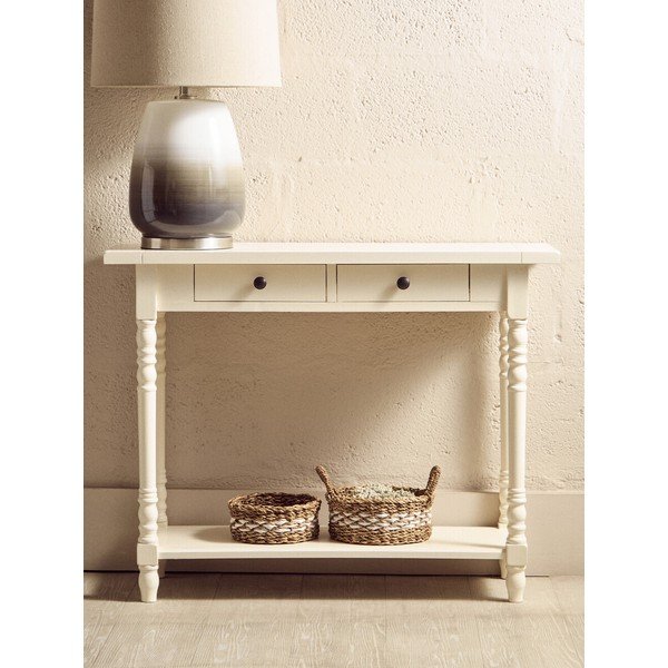 Конзолна маса от масивен бор в цвят слонова кост 35x96 cm Heritage – Premier Housewares-image-4