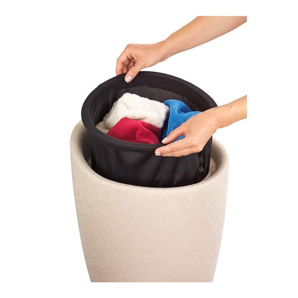 Бежов кош за пране и табуретка в едно Изглед на бельо Candy - Wenko-image-1