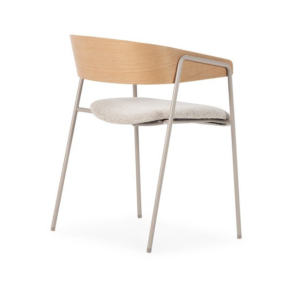 Светлосиви/в естествен цвят тапицирани трапезни столове в комплект с подлакътници 2 бр. Cora – MOME-image-3