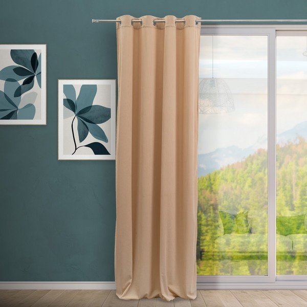 Светлокафяво перде от рипсено кадифе 140x260 cm Merely – Casa Selección-image-1