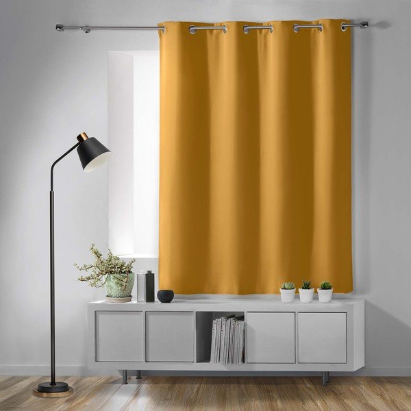 Затъмняващо перде в цвят жълта охра 135x180 cm Occult – douceur d'intérieur-image-1