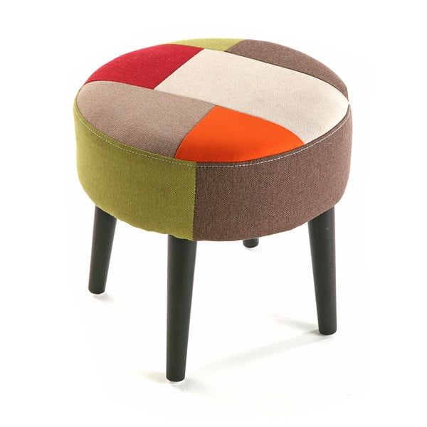 Taburetka Versa Red Patchwork, ⌀ 35 cm