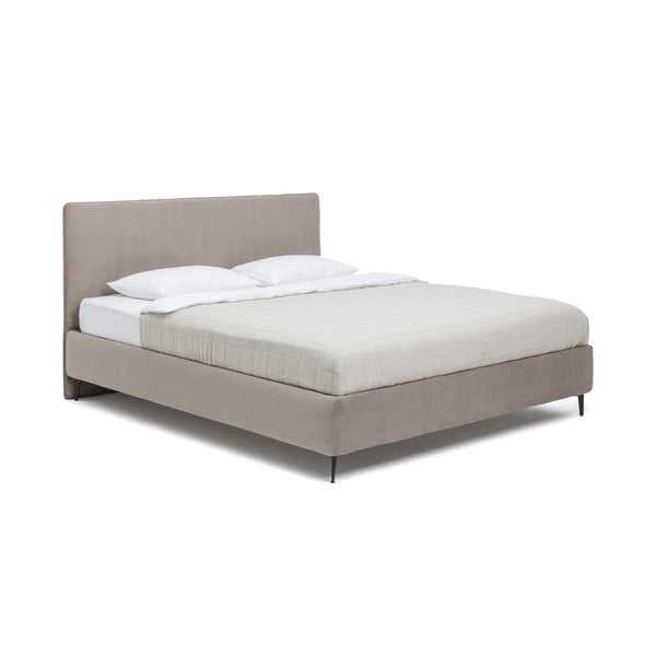 Сиво тапицирано двойно легло с матрак с решетка 180x200 cm Noira Slim - Bonami Selection-image-3