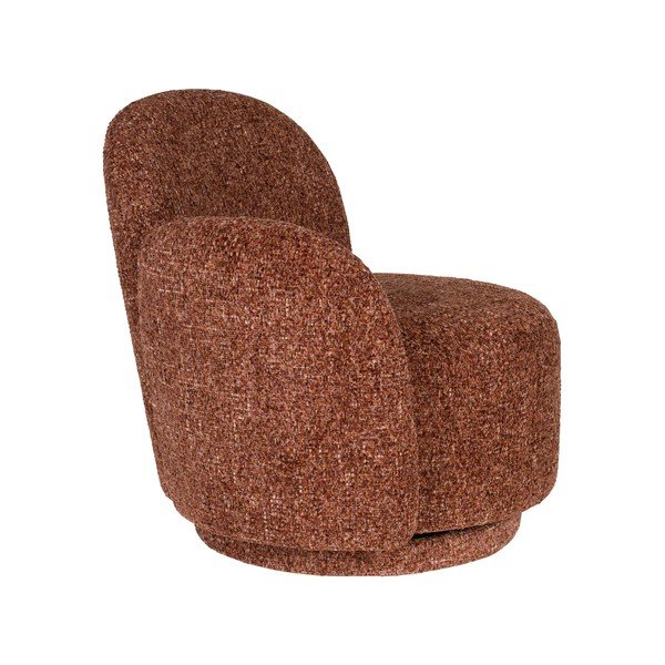 Червено въртящо се шенилово кресло Rose – Dutchbone