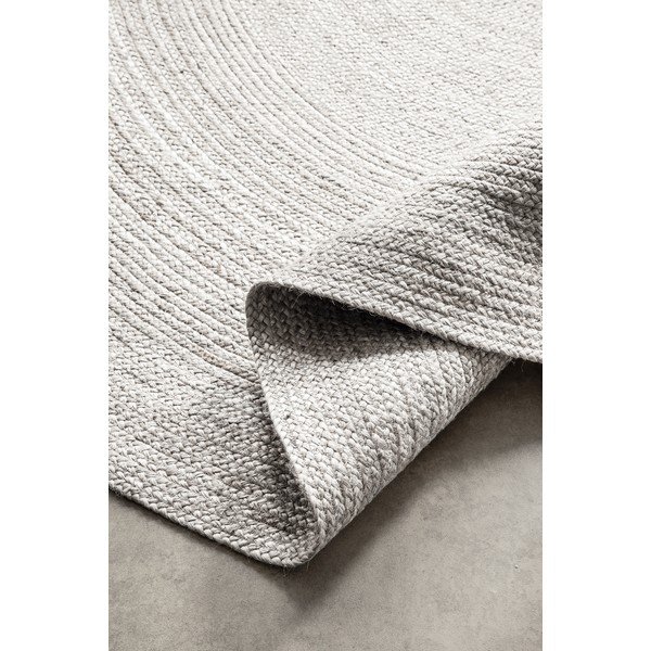 Бял двустранен ръчно изработен ютен кръгъл килим ø 140 cm Braided – Hanse Home-image-2