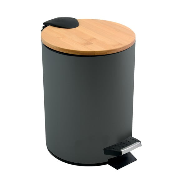 Тъмносиво стоманено кошче за боклук с педал 5 l   Adonis – Spirella