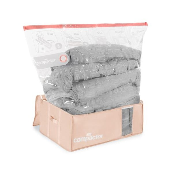Вакуумни пластмасови кутии за съхранение на дрехи в комплект 3 бр. 65x45x27 cm Pink Edition – Compactor-image-2