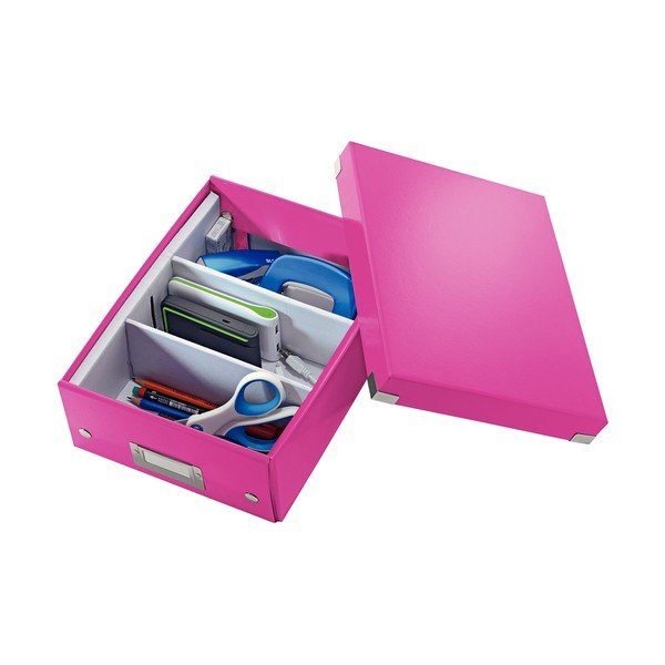 Розова картонена кутия за съхранение с капак Click&Store - Leitz-image-3