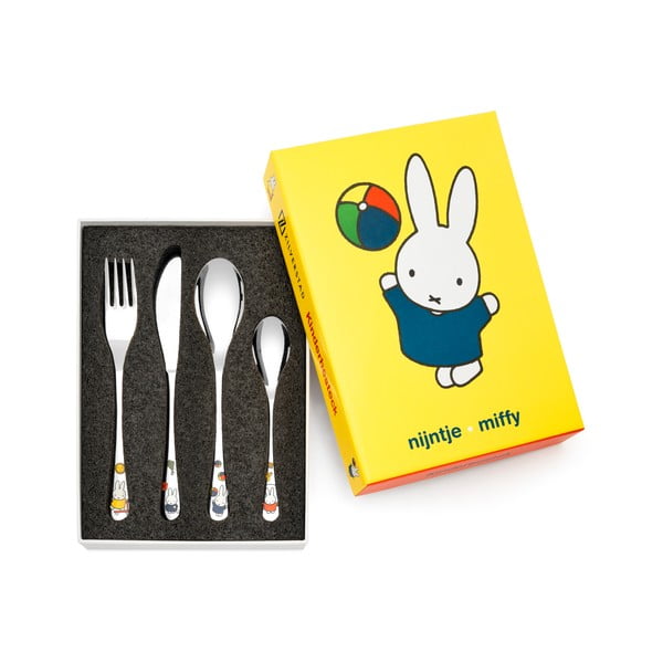 Детски прибори за хранене от неръждаема стомана в сребристо 4 бр Miffy – Zilverstad