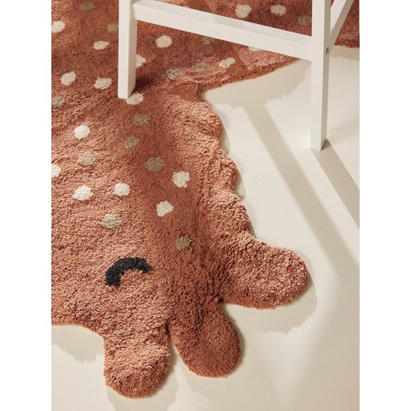 Кафяв памучен детски килим подходящ за пране/ръчно изработен 89x120 cm Snuggle Gino – Hanse Home-image-4