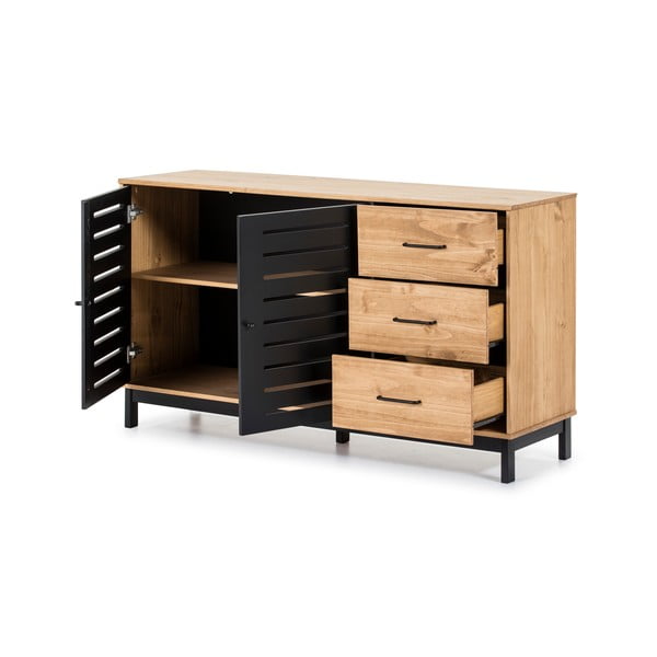 Комод с дървена конструкция и черни детайли , ширина 141 cm Alessia - Marckeric-image-4