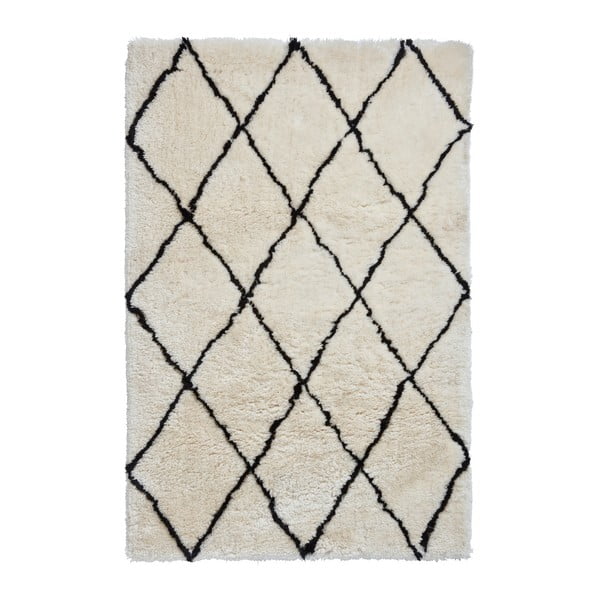 Кремавобял килим с черни детайли , 120 x 170 cm Morocco - Think Rugs
