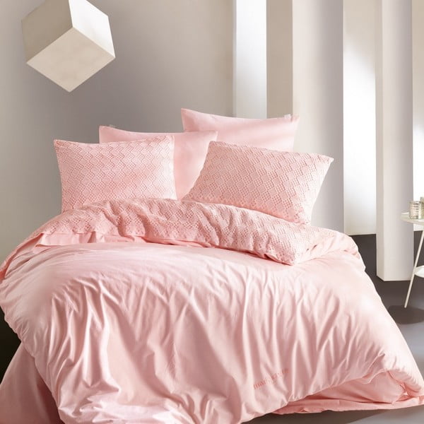 Розово двойно спално бельо с чаршаф Babyboy, 200 x 220 cm - Unknown