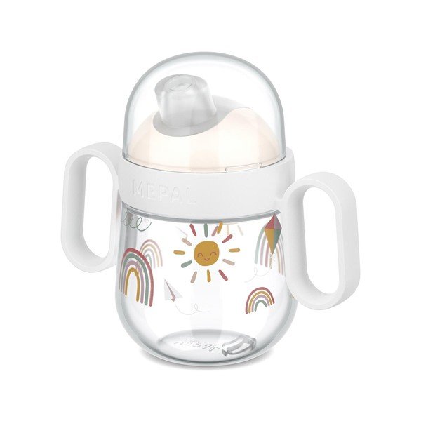 Бежова пластмасова детска чаша 200 ml Sunshine & Rainbow – Mepal