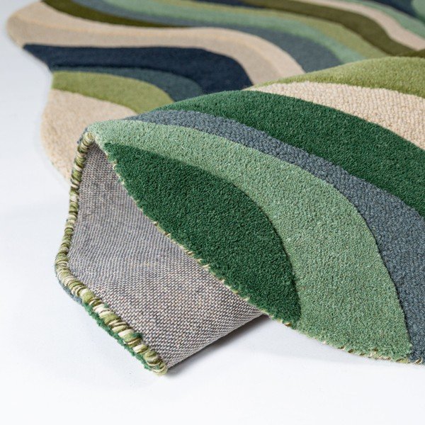 Зелен ръчно изработен вълнен килим 200x290 cm Envy Wool – Flair Rugs-image-3