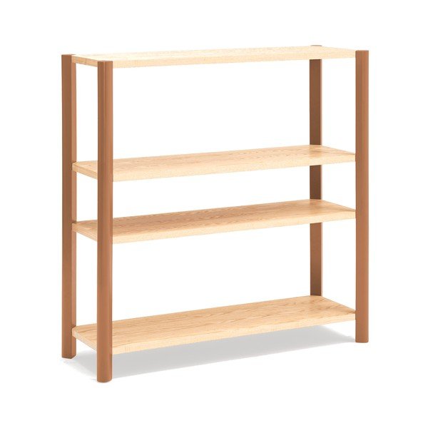 Стелаж от декор от дъб  в тухлен цвят/в светло естествен цвят 126x128x43 cm Bona – Teulat-image-2