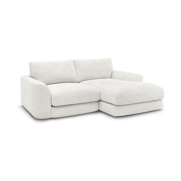 Бял шенилов ъглов диван (десен ъгъл) Leonore – Bobochic Paris