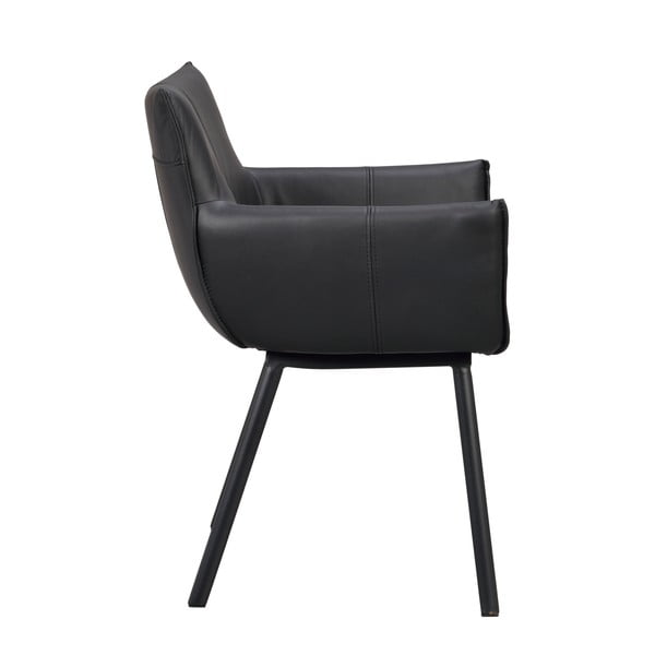 Черни тапицирани трапезни столове в комплект 2 бр. Hinckley – Rowico-image-3