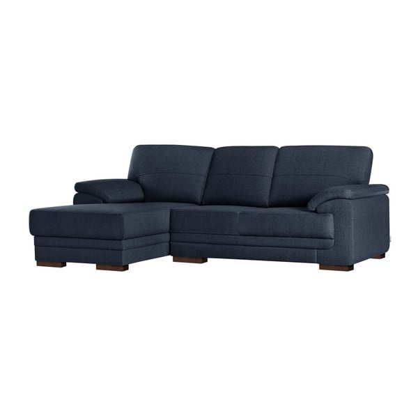 Тъмносин ъглов разтегателен диван с шезлонг Casavola, ляв ъгъл - Florenzzi