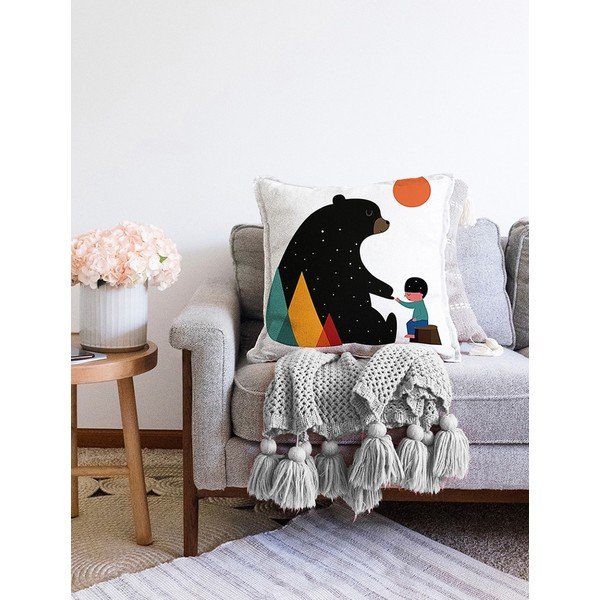 Калъфка за възглавница със смес от памук Bear, 55 x 55 cm - Minimalist Cushion Covers-image-2