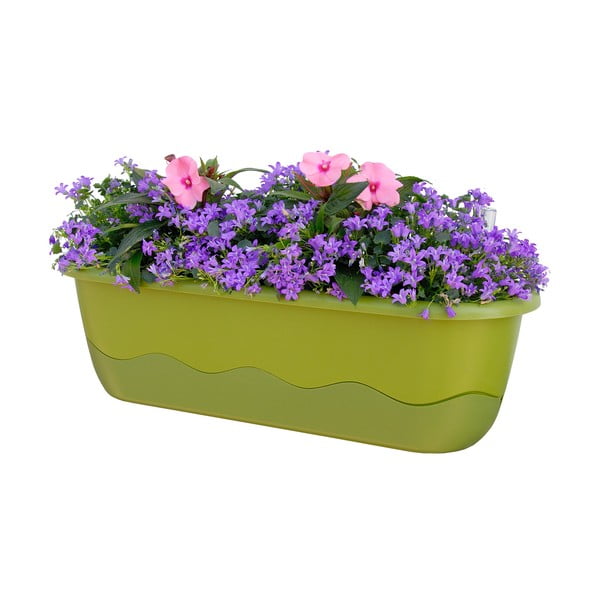 Зелена самонапояваща се саксия Mareta, дължина 80 cm - Plastia-image-1