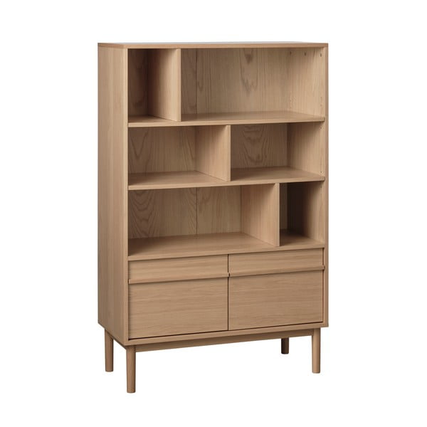 Етажерка за книги в дъбов декор в естествен цвят 140x90 cm Ponza - Unique Furniture-image-2