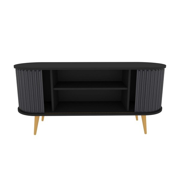 Черно-антрацитна телевизионна масичка 140x64 cm Stor - Kalune Design-image-3