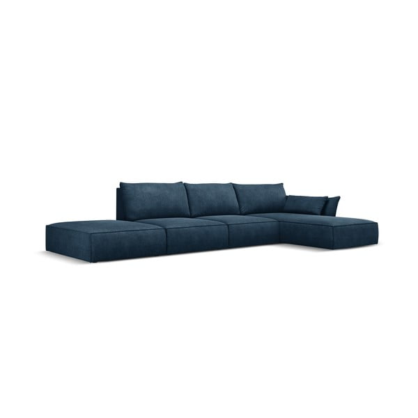 Тъмносин ъглов диван (десен ъгъл) Vanda - Mazzini Sofas-image-2