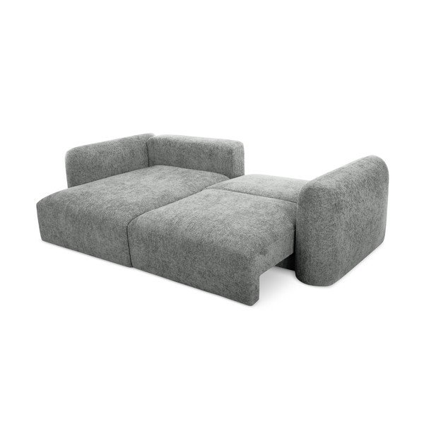 Сив шенилов разтегателен ъглов диван с място за съхранение (ляв ъгъл) Mele – Makamii-image-2
