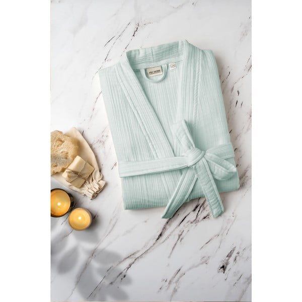 Муселинова хавлия в цвят мента размер L/XL Kimono – Foutastic-image-2