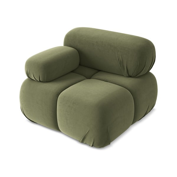 Светлозелен кадифен модул за диван (ляв ъгъл) Lokua – Makamii-image-2