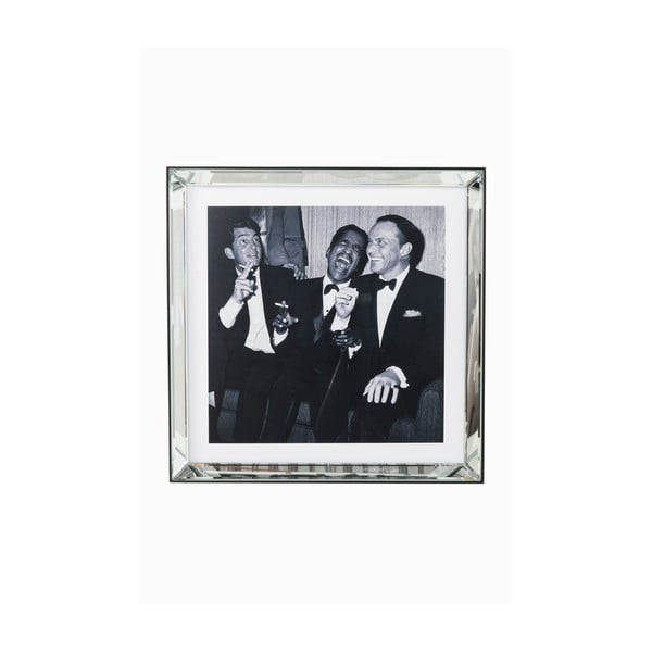 Zasklený černobílý obraz Kare Design Rat Pack, 60 x 60 cm