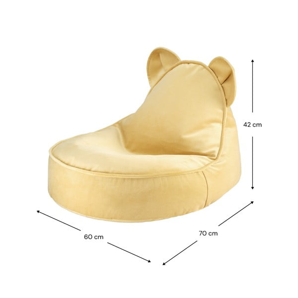 Жълт кадифен детски пуф Bear – Wigiwama-image-3