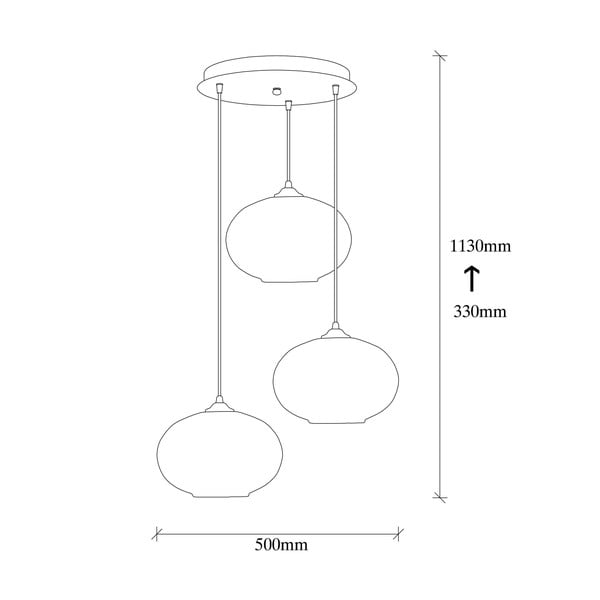 Висящо осветително тяло в цвят жълта охра и черно със стъклен абажур ø 50 cm Camini – Opviq lights-image-4