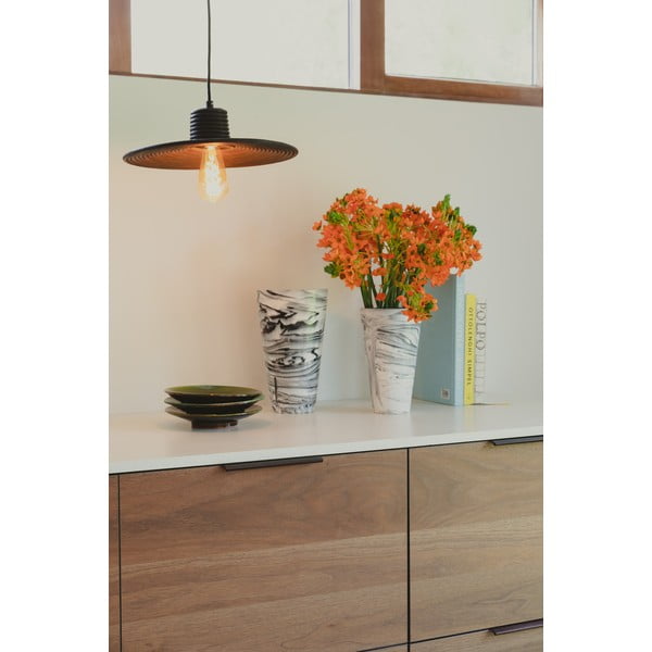 Черно затъмняващо се висящо осветително тяло с ратанов абажур ø 35 cm Balance – Zuiver-image-2