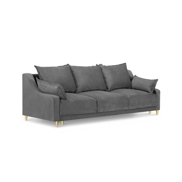 Светлосив разтегателен диван с място за съхранение Pansy, 215 cm - Mazzini Sofas